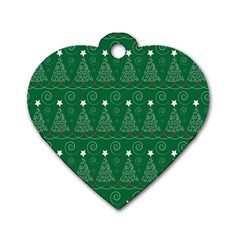 Christmas Tree Holiday Star Dog Tag Heart (one Side) by Celenk