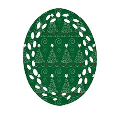 Christmas Tree Holiday Star Ornament (oval Filigree) by Celenk