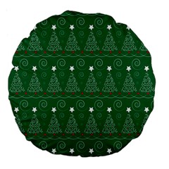 Christmas Tree Holiday Star Large 18  Premium Flano Round Cushions