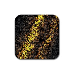 The Background Wallpaper Gold Rubber Coaster (square)  by Celenk