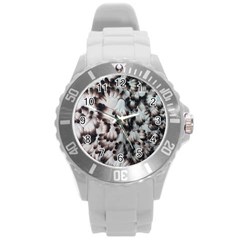 Pattern Wallpaper Organization Round Plastic Sport Watch (l) by Celenk