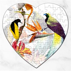 Birds Of Paradise Jigsaw Puzzle (heart) by TKKdesignsCo