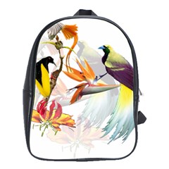 Birds Of Paradise School Bag (large) by TKKdesignsCo