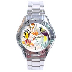 Birds Of Paradise Stainless Steel Analogue Watch