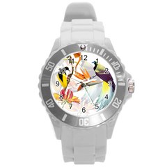 Birds Of Paradise Round Plastic Sport Watch (l) by TKKdesignsCo