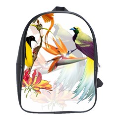 Birds Of Paradise School Bag (xl) by TKKdesignsCo