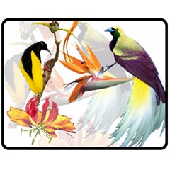 Birds Of Paradise Double Sided Fleece Blanket (medium)  by TKKdesignsCo