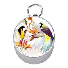 Birds Of Paradise Mini Silver Compasses by TKKdesignsCo