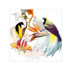 Birds Of Paradise Small Satin Scarf (square) by TKKdesignsCo