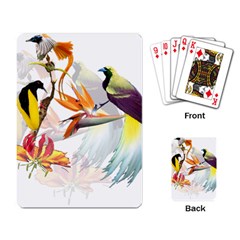 Exotic Birds Of Paradise And Flowers Watercolor Playing Card by TKKdesignsCo