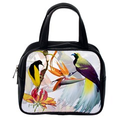 Exotic Birds Of Paradise And Flowers Watercolor Classic Handbags (one Side) by TKKdesignsCo