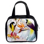 Exotic Birds of Paradise and Flowers Watercolor Classic Handbags (2 Sides) Front