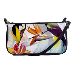 Exotic Birds Of Paradise And Flowers Watercolor Shoulder Clutch Bags by TKKdesignsCo