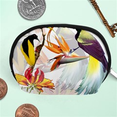 Exotic Birds Of Paradise And Flowers Watercolor Accessory Pouches (medium)  by TKKdesignsCo