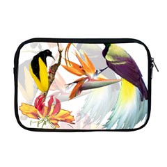 Exotic Birds Of Paradise And Flowers Watercolor Apple Macbook Pro 17  Zipper Case by TKKdesignsCo