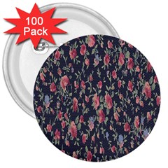 Pattern Flowers Pattern Flowers 3  Buttons (100 Pack)  by Celenk