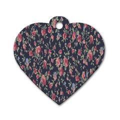 Pattern Flowers Pattern Flowers Dog Tag Heart (two Sides) by Celenk