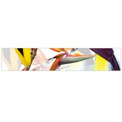 Exotic Birds Of Paradise And Flowers Watercolor Large Flano Scarf 