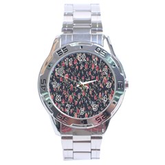 Pattern Flowers Pattern Flowers Stainless Steel Analogue Watch by Celenk