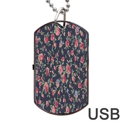 Pattern Flowers Pattern Flowers Dog Tag Usb Flash (two Sides) by Celenk