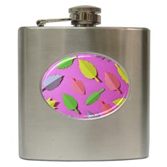 Leaves Autumn Nature Trees Hip Flask (6 Oz) by Celenk