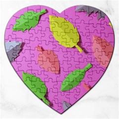 Leaves Autumn Nature Trees Jigsaw Puzzle (heart) by Celenk