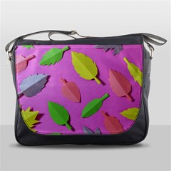 Leaves Autumn Nature Trees Messenger Bags by Celenk