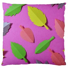 Leaves Autumn Nature Trees Large Cushion Case (one Side) by Celenk