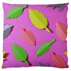 Leaves Autumn Nature Trees Large Flano Cushion Case (two Sides)