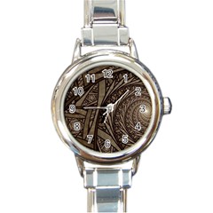 Abstract Pattern Graphics Round Italian Charm Watch by Celenk