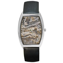 Texture Marble Abstract Pattern Barrel Style Metal Watch