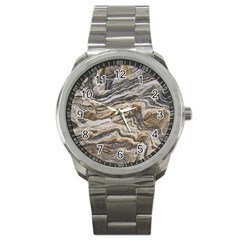 Texture Marble Abstract Pattern Sport Metal Watch