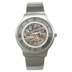 Texture Marble Abstract Pattern Stainless Steel Watch