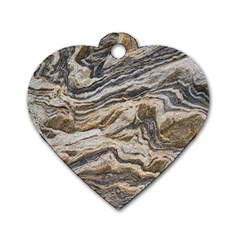 Texture Marble Abstract Pattern Dog Tag Heart (Two Sides)