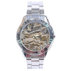 Texture Marble Abstract Pattern Stainless Steel Analogue Watch