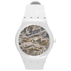 Texture Marble Abstract Pattern Round Plastic Sport Watch (m) by Celenk