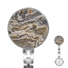 Texture Marble Abstract Pattern Stainless Steel Nurses Watch