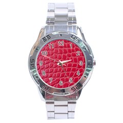 Textile Texture Spotted Fabric Stainless Steel Analogue Watch by Celenk