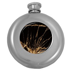 Background Abstract Structure Round Hip Flask (5 Oz) by Celenk