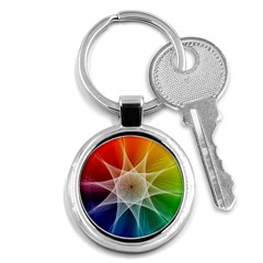 Abstract Star Pattern Structure Key Chains (round)  by Celenk