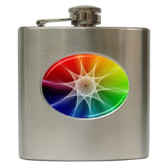 Abstract Star Pattern Structure Hip Flask (6 Oz)