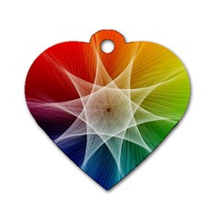 Abstract Star Pattern Structure Dog Tag Heart (two Sides) by Celenk