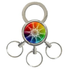 Abstract Star Pattern Structure 3-ring Key Chains by Celenk