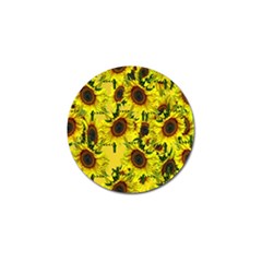 Sun Flower Pattern Background Golf Ball Marker by Celenk