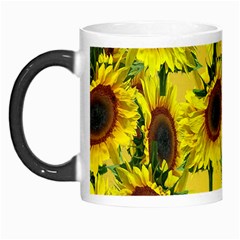 Sun Flower Pattern Background Morph Mugs by Celenk