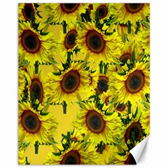 Sun Flower Pattern Background Canvas 11  X 14  