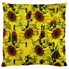 Sun Flower Pattern Background Large Cushion Case (two Sides) by Celenk