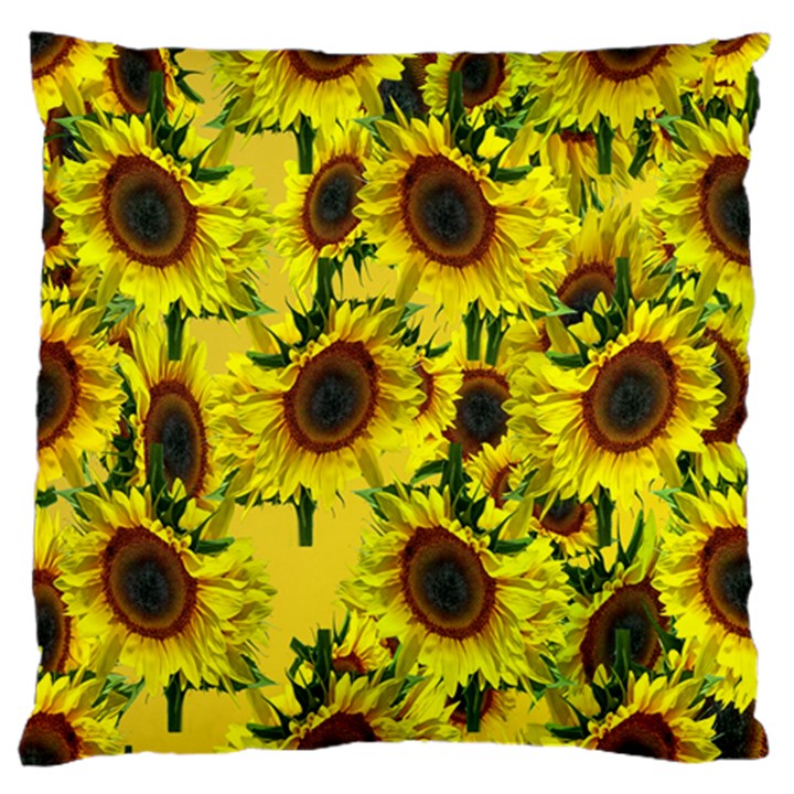 Sun Flower Pattern Background Large Flano Cushion Case (Two Sides)