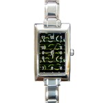 Abstract Dark Blur Texture Rectangle Italian Charm Watch Front