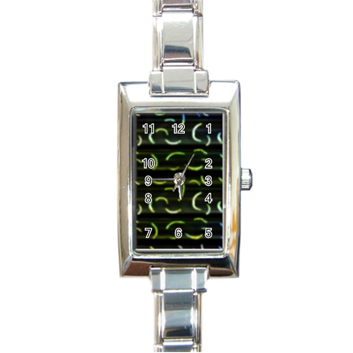 Abstract Dark Blur Texture Rectangle Italian Charm Watch